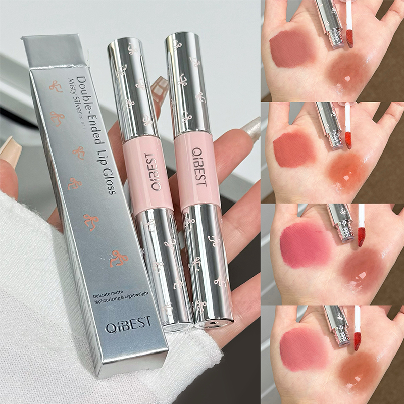 Lip Tint Korean - QIBEST Double Head Matte Velvet Liquid
