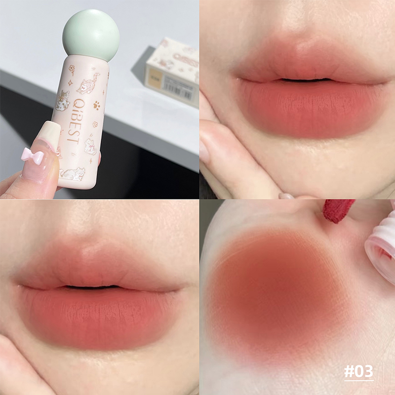 QIBEST Nude Matte Lip Mud Wate - Lip Tint Korean review and price