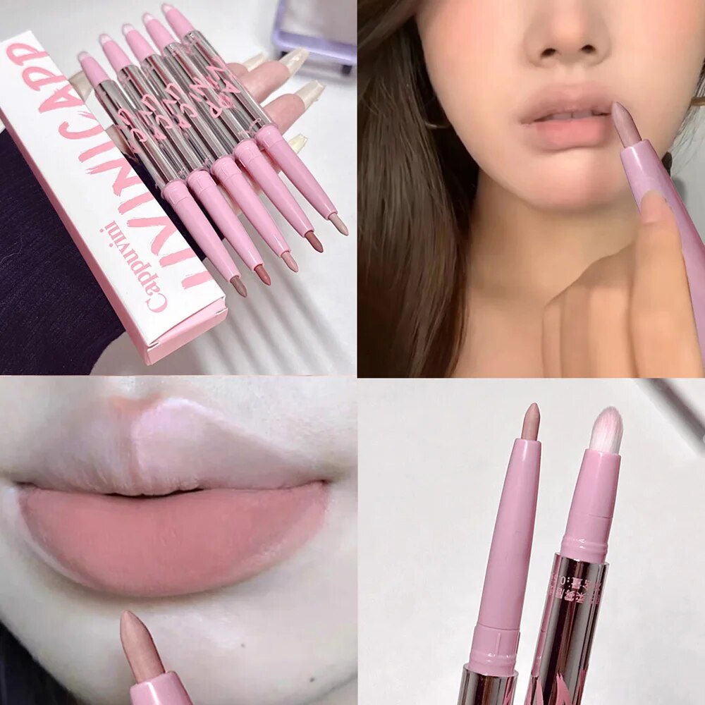 Nude Lip Liner with Lip Brush  - Lip Tint Korean review and price